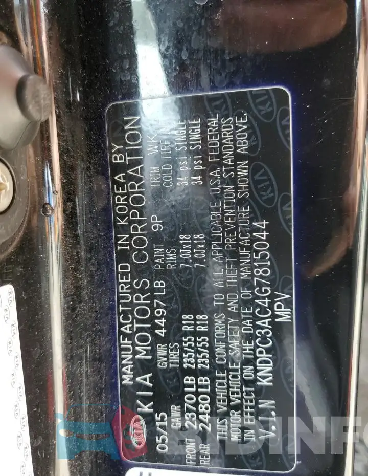 KNDPC3AC4G7815044 Photo# 13