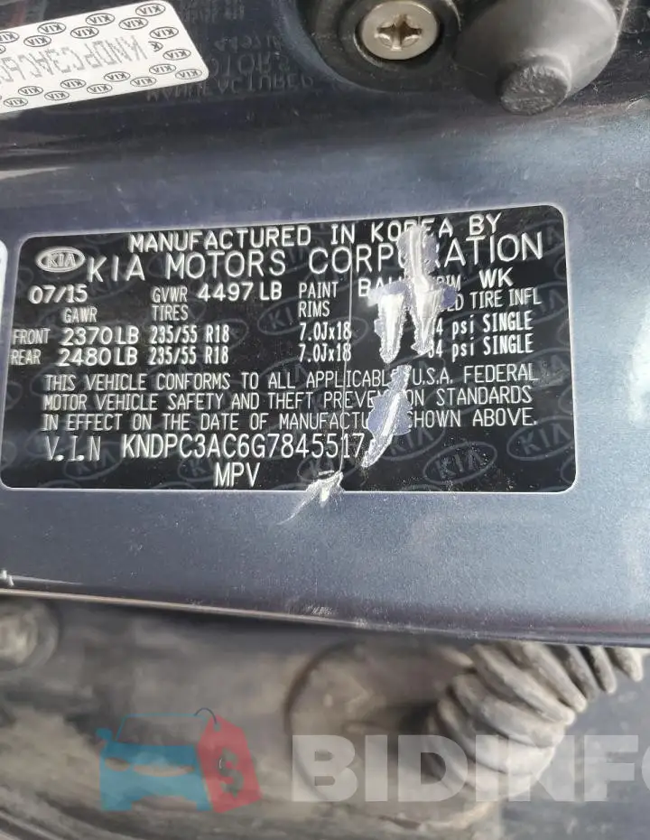 KNDPC3AC6G7845517 Photo# 13