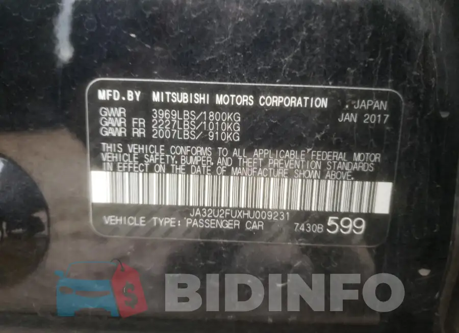 JA32U2FUXHU009231 Photo# 13