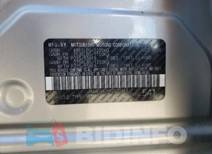 JA4AD3A35KZ020403 Photo# 13