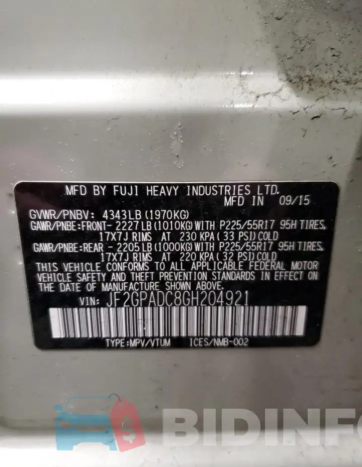 JF2GPADC8GH204921 Photo# 12