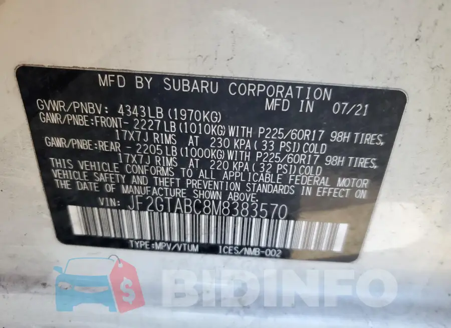 JF2GTABC8M8383570 Photo# 13
