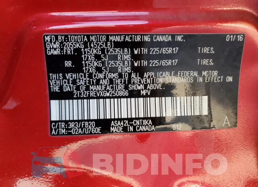 2T3ZFREVXGW250866 Photo# 13