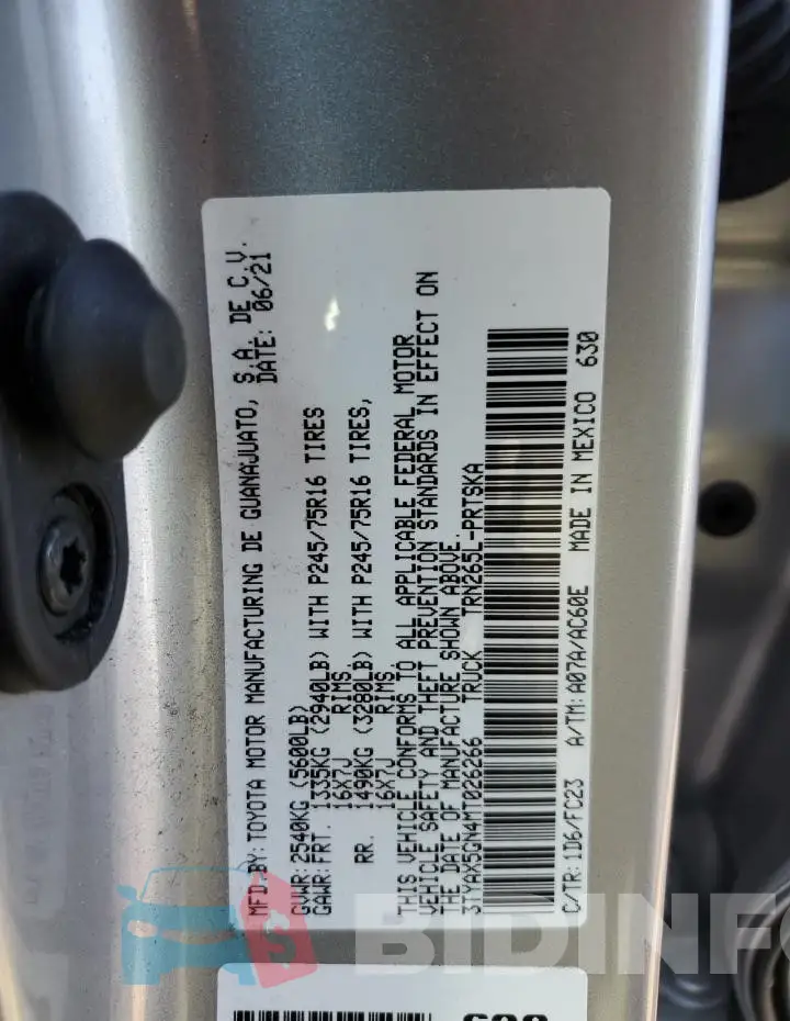 3TYAX5GN4MT026266 Photo# 12