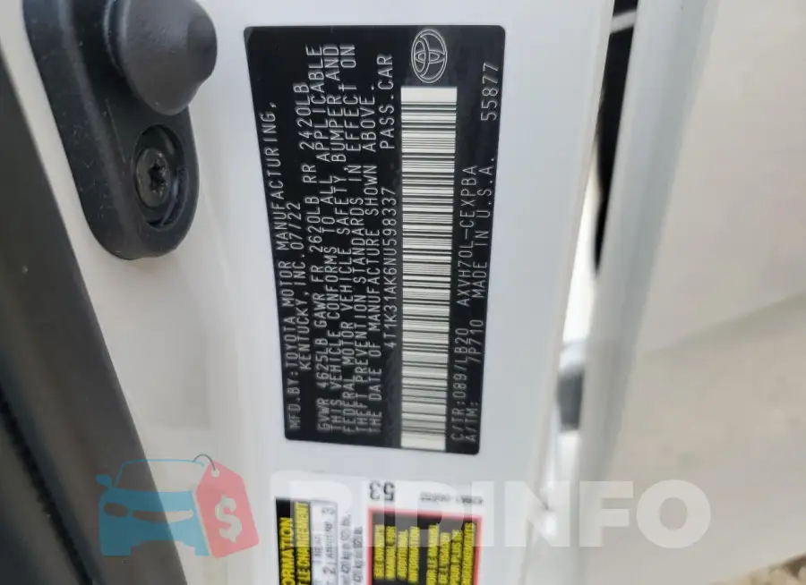 4T1K31AK6NU598337 Photo# 13