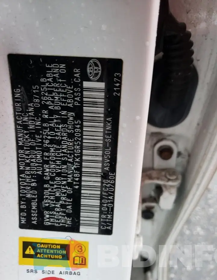 4T4BF1FK1GR520945 Photo# 13