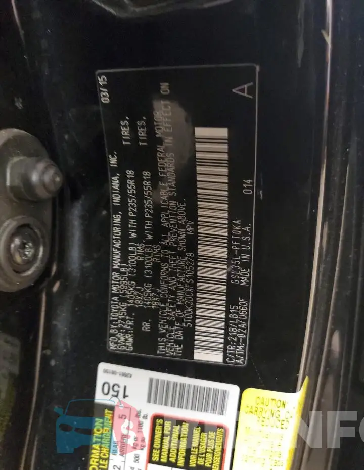 5TDDK3DCXFS105278 Photo# 13