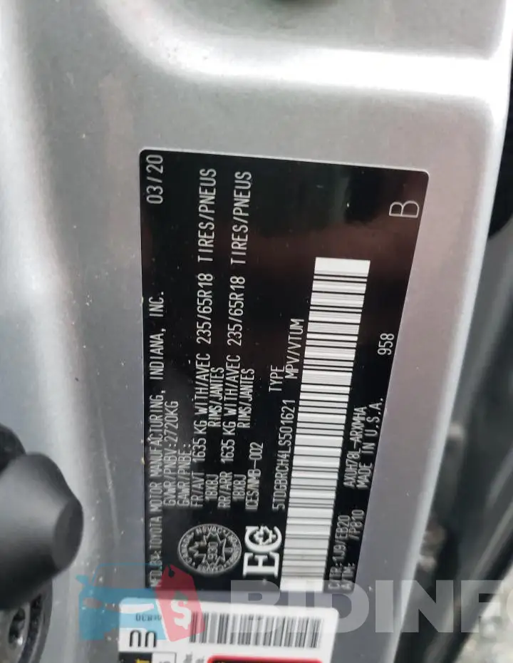 5TDGBRCH4LS501621 Photo# 10