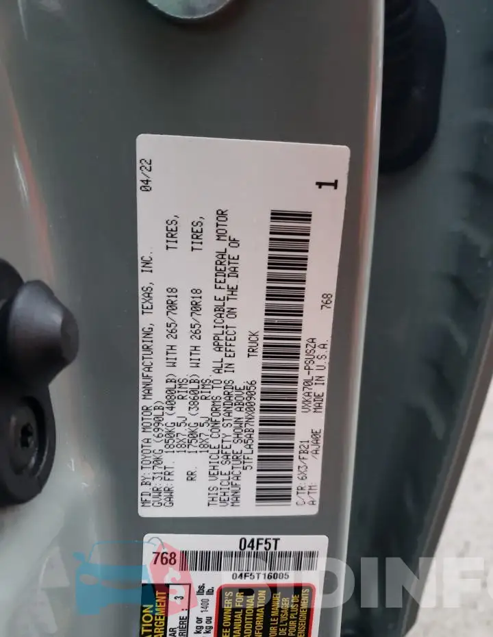 5TFLA5AB7NX009056 Photo# 12
