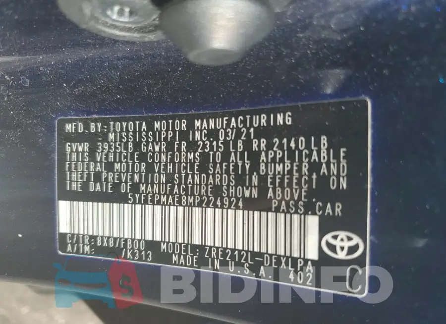 5YFEPMAE8MP224924 Photo# 12