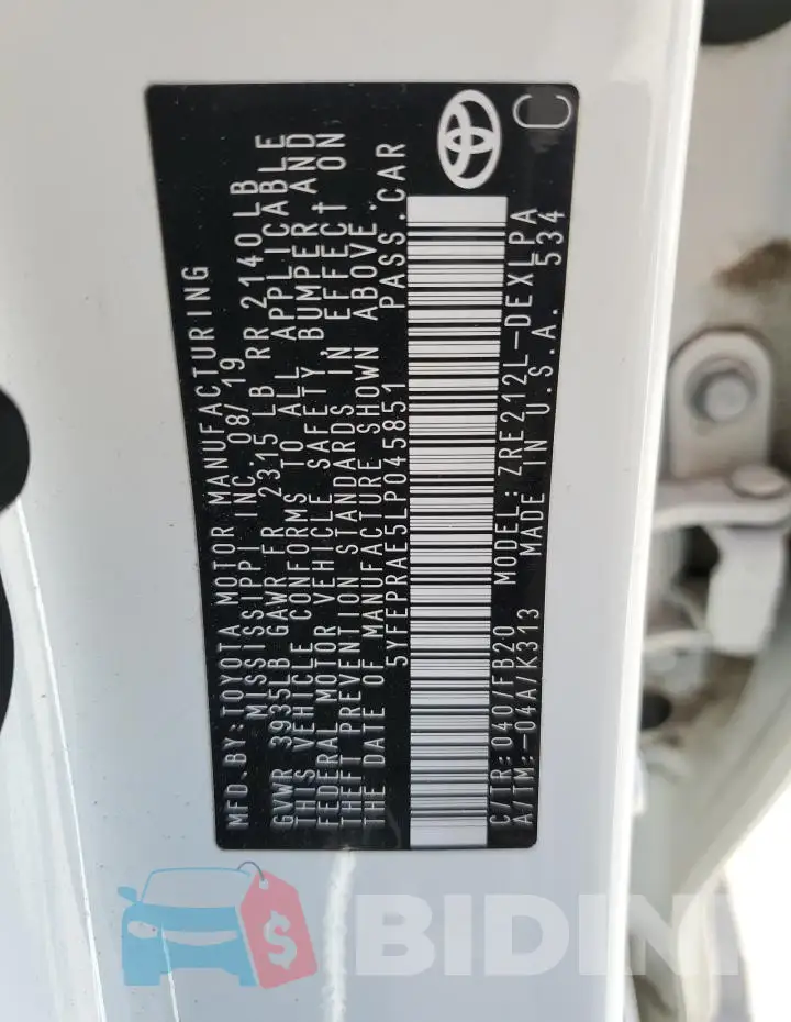 5YFEPRAE5LP045851 Photo# 12