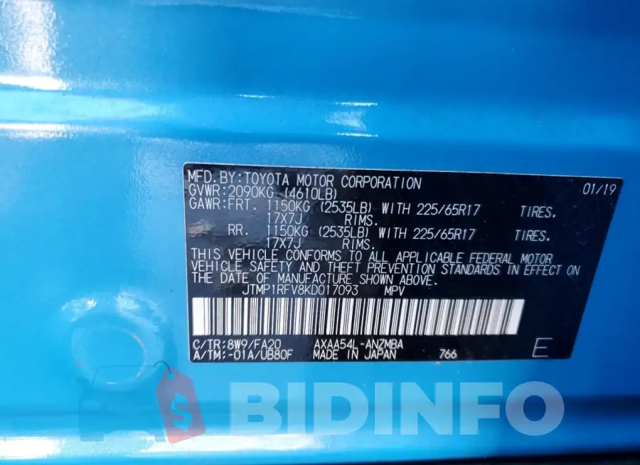 JTMP1RFV8KD017093 Photo# 13