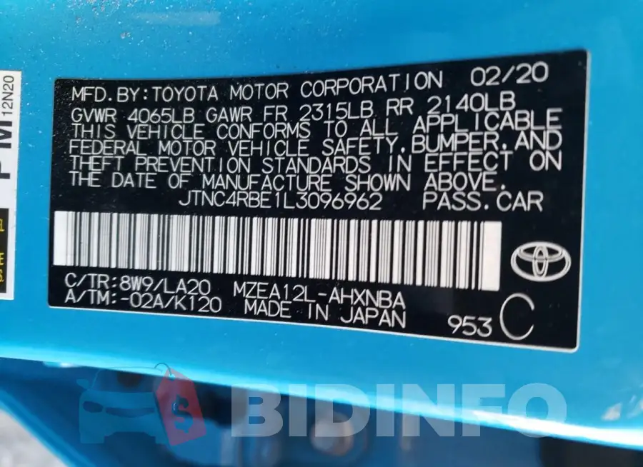 JTNC4RBE1L3096962 Photo# 12