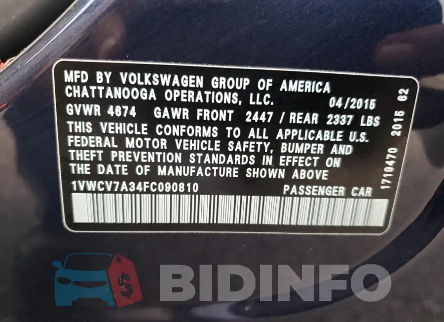 1VWCV7A34FC090810 Photo# 12