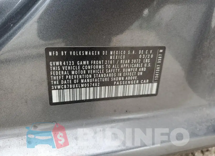 3VWCB7BUXLM057482 Photo# 12