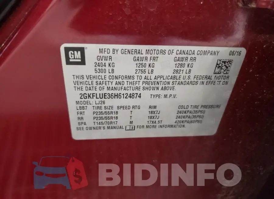 2GKFLUE36H6124874 Photo# 13