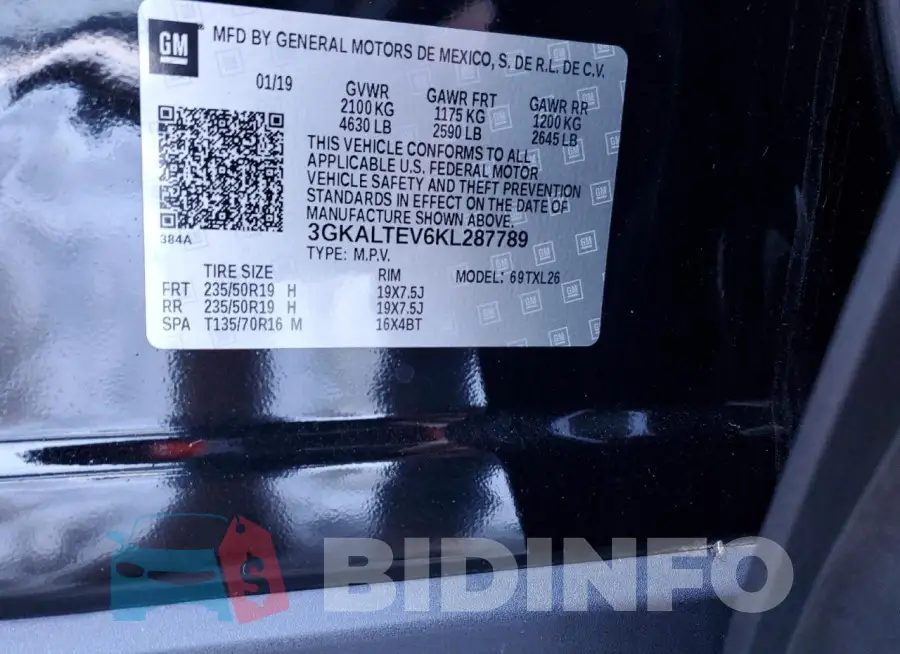 3GKALTEV6KL287789 Photo# 14