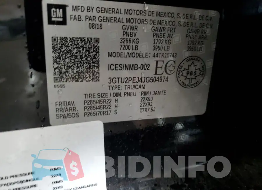 3GTU2PEJ4JG504974 Photo# 12
