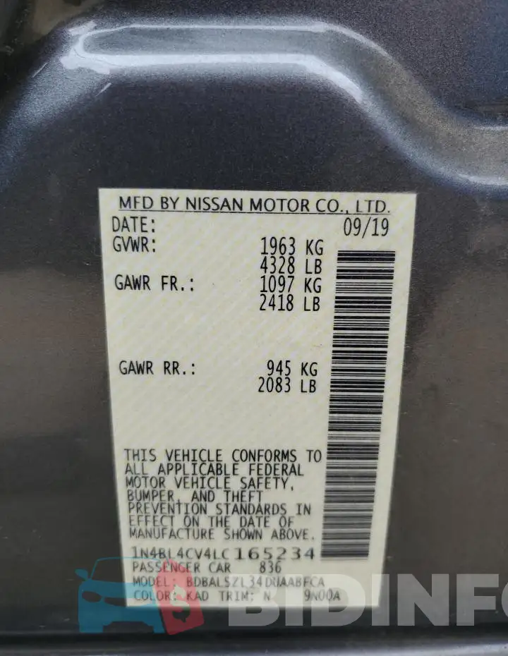 1N4BL4CV4LC165234 Photo# 12