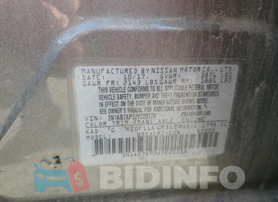 3N1AB7AP3JY220178 Photo# 13