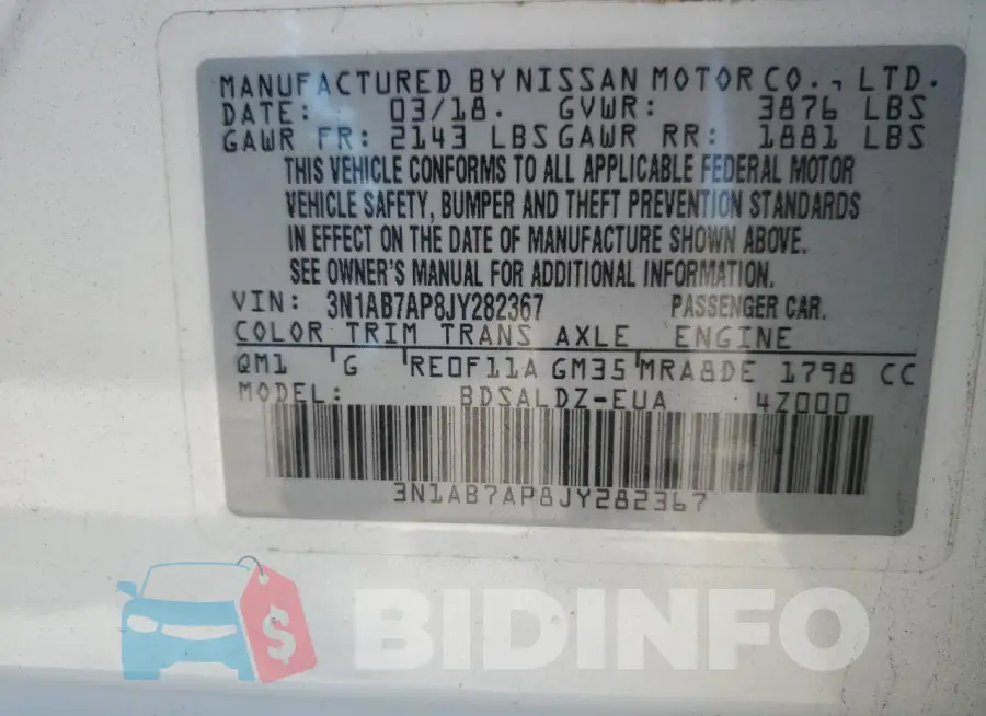 3N1AB7AP8JY282367 Photo# 13