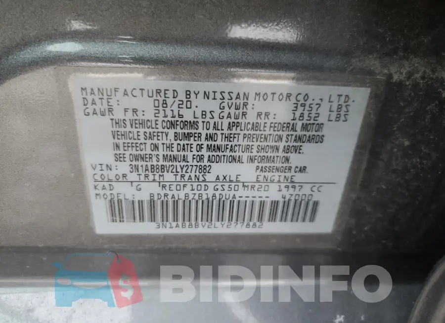 3N1AB8BV2LY277882 Photo# 12