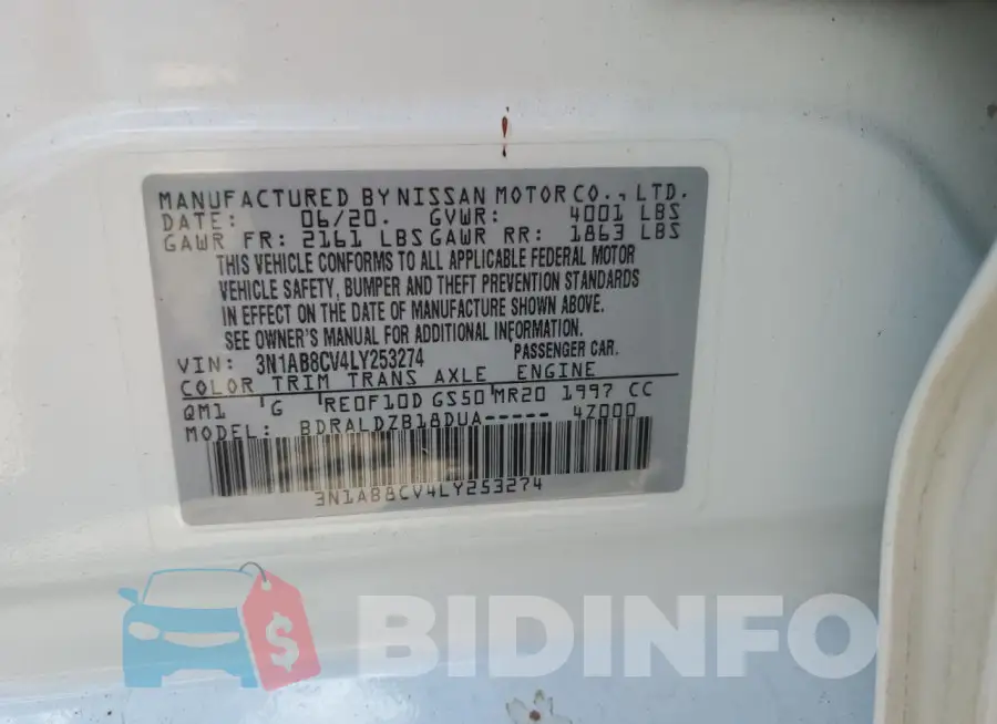 3N1AB8CV4LY253274 Photo# 12