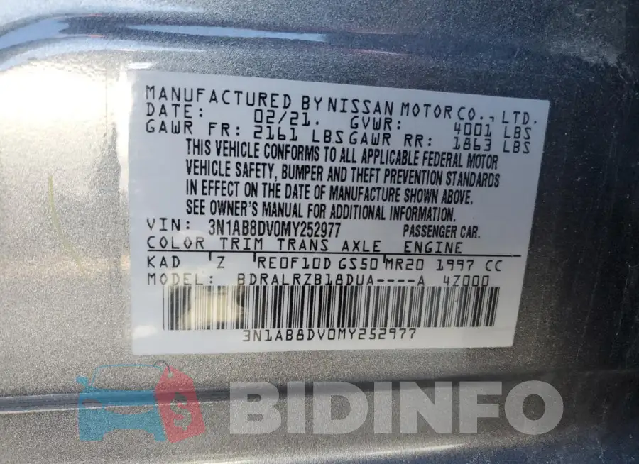 3N1AB8DV0MY252977 Photo# 12