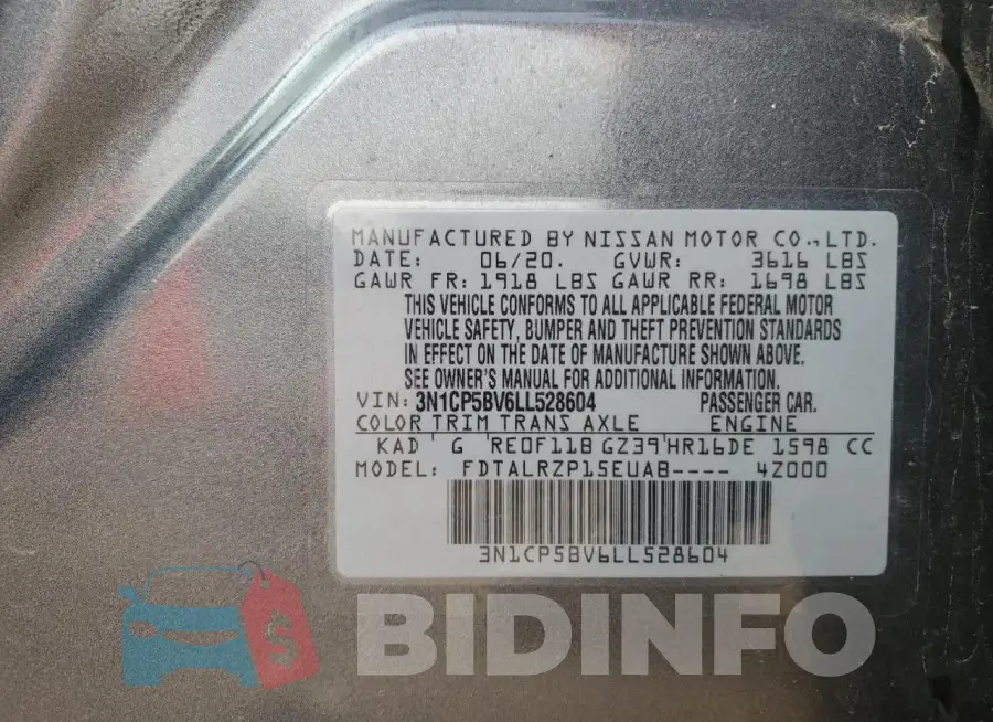 3N1CP5BV6LL528604 Photo# 13