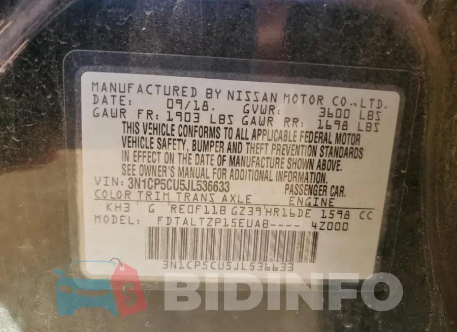 3N1CP5CU5JL536633 Photo# 13