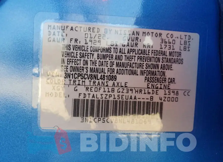 3N1CP5CV8NL481089 Photo# 12