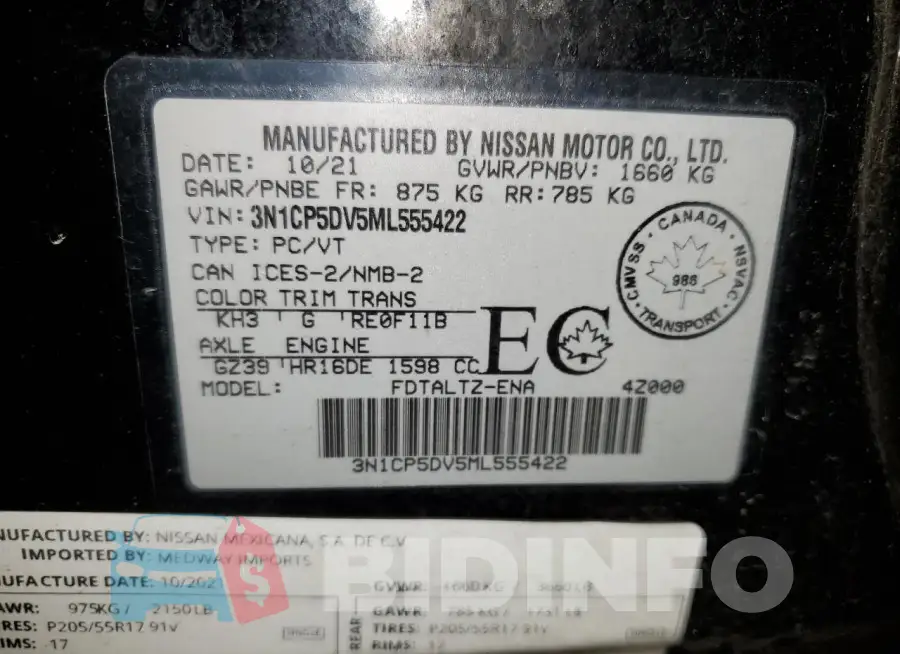 3N1CP5DV5ML555422 Photo# 12