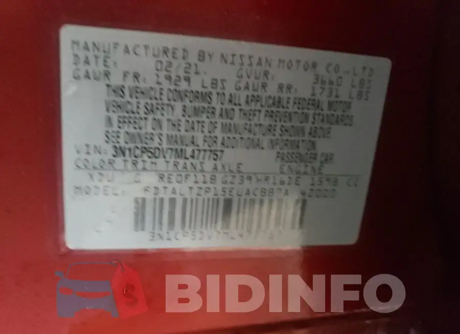 3N1CP5DV7ML477757 Photo# 12