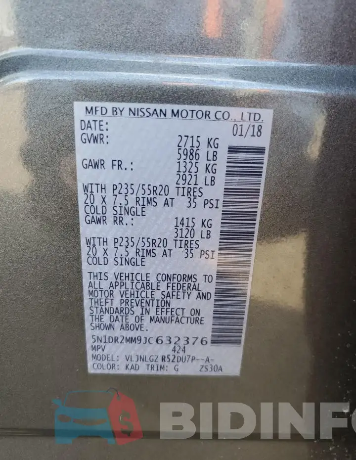 5N1DR2MM9JC632376 Photo# 13