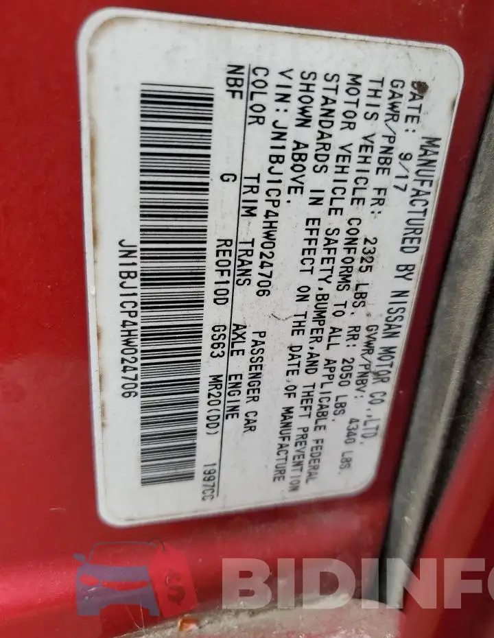 JN1BJ1CP4HW024706 Photo# 13