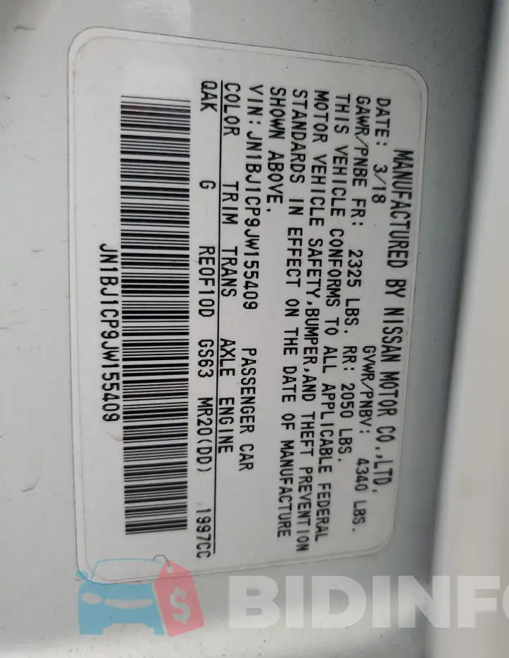 JN1BJ1CP9JW155409 Photo# 13
