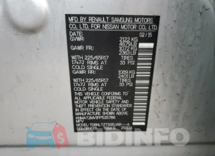 KNMAT2MV1FP535786 Photo# 12