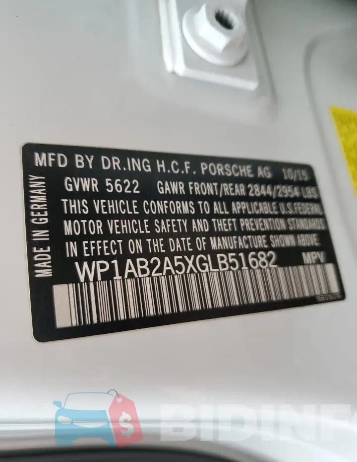WP1AB2A5XGLB51682 Photo# 13