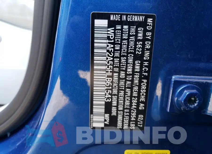 WP1AF2A55HLB61543 Photo# 13