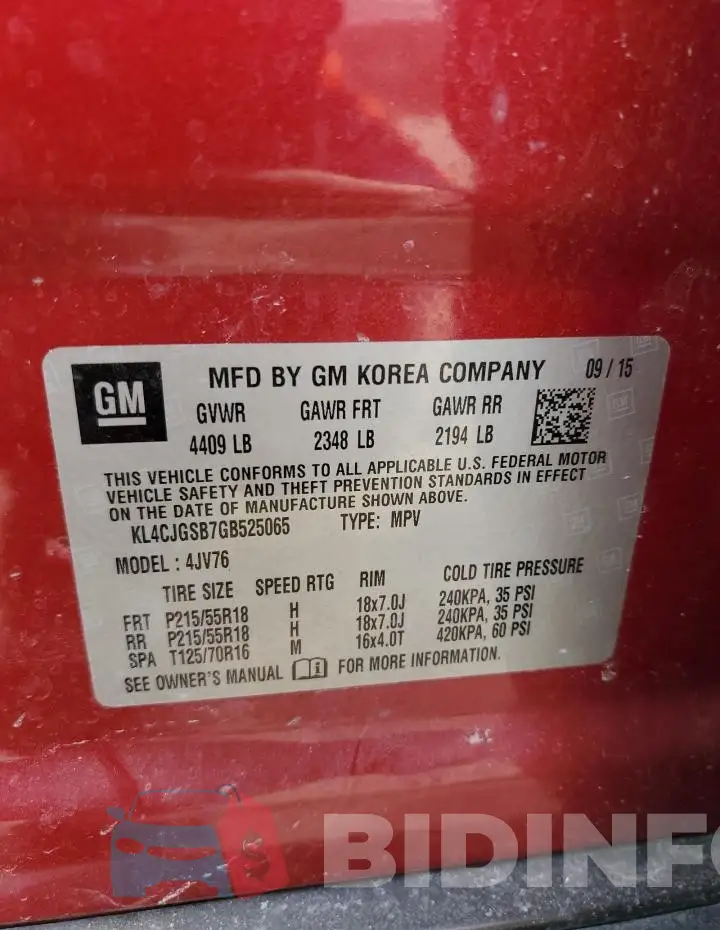 KL4CJGSB7GB525065 Photo# 13