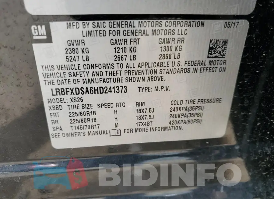 LRBFXDSA6HD241373 Photo# 14