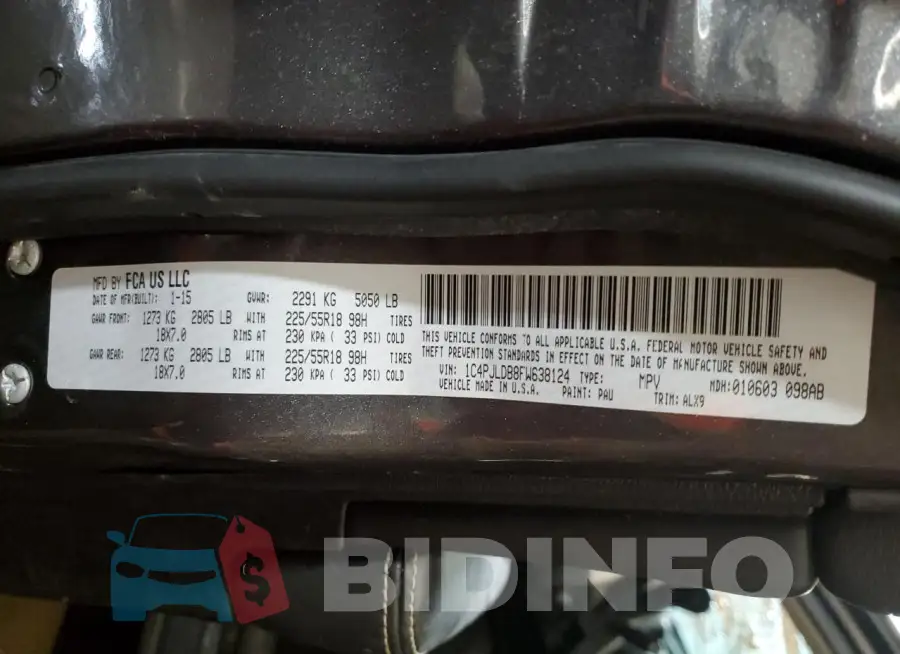 1C4PJLDB8FW638124 Photo# 13