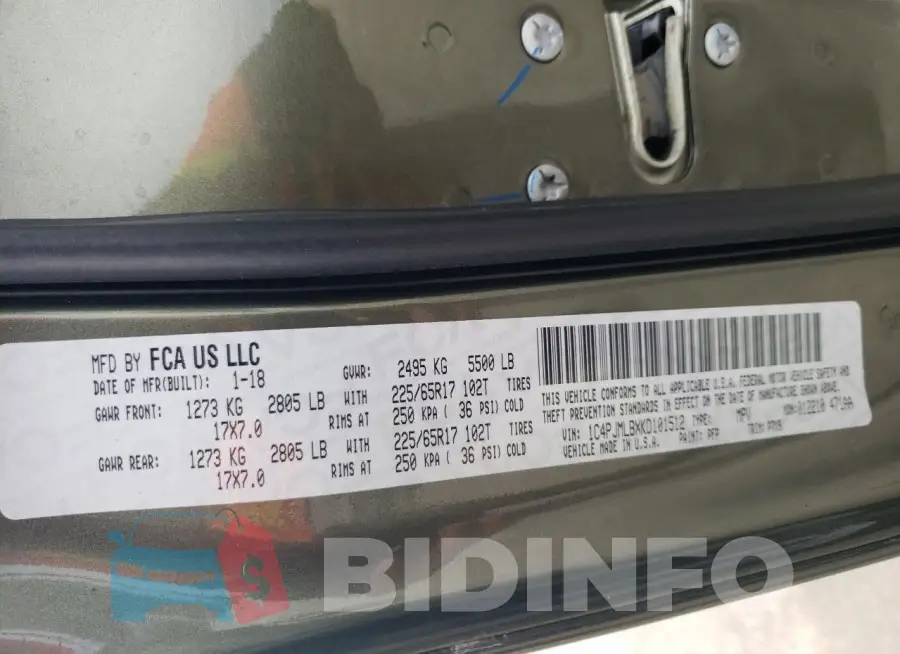 1C4PJMLBXKD101512 Photo# 12