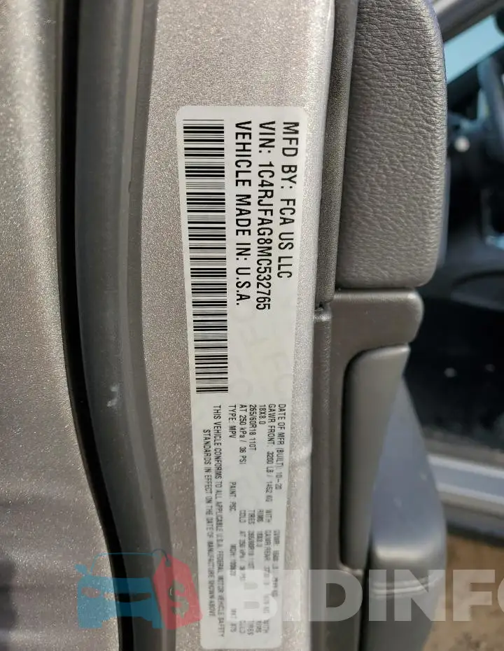 1C4RJFAG8MC532765 Photo# 12