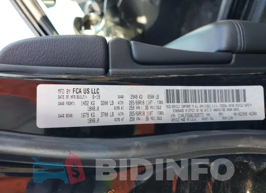 1C4RJFBG8KC829773 Photo# 14