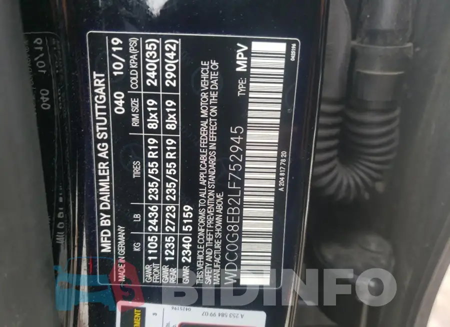 WDC0G8EB2LF752945 Photo# 12