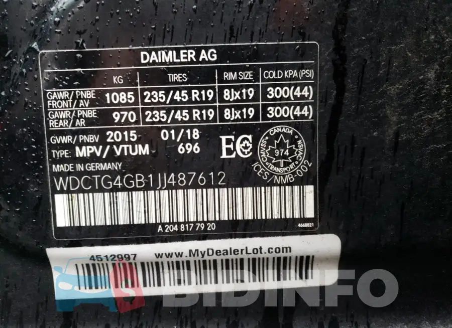 WDCTG4GB1JJ487612 Photo# 12