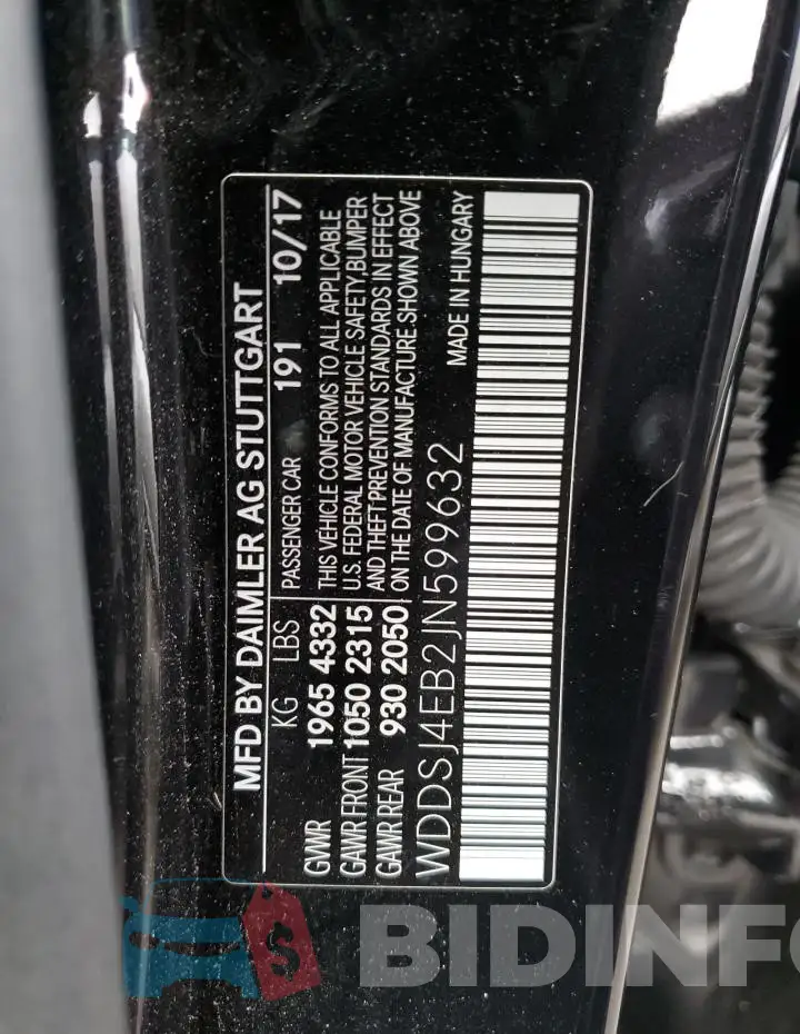 WDDSJ4EB2JN599632 Photo# 12
