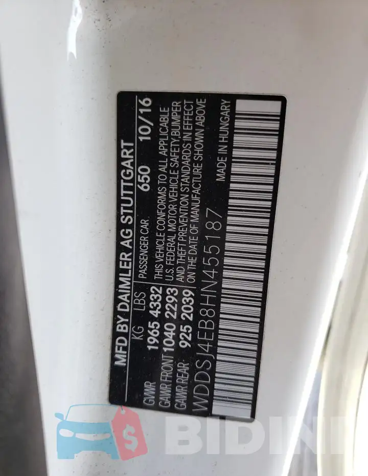 WDDSJ4EB8HN455187 Photo# 12