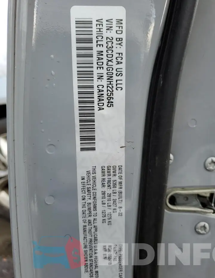 2C3CDXJG0NH225645 Photo# 12